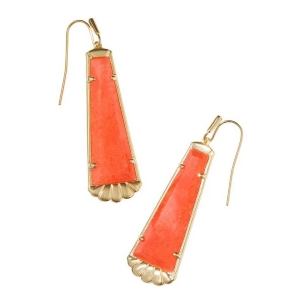 Kendra Scott Serena Drop Earrings - Coral Orange